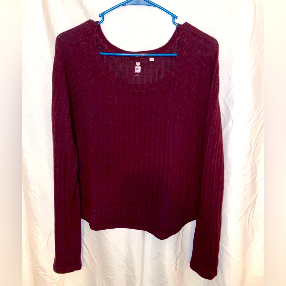 PacSun Maroon Ribbed Sweater